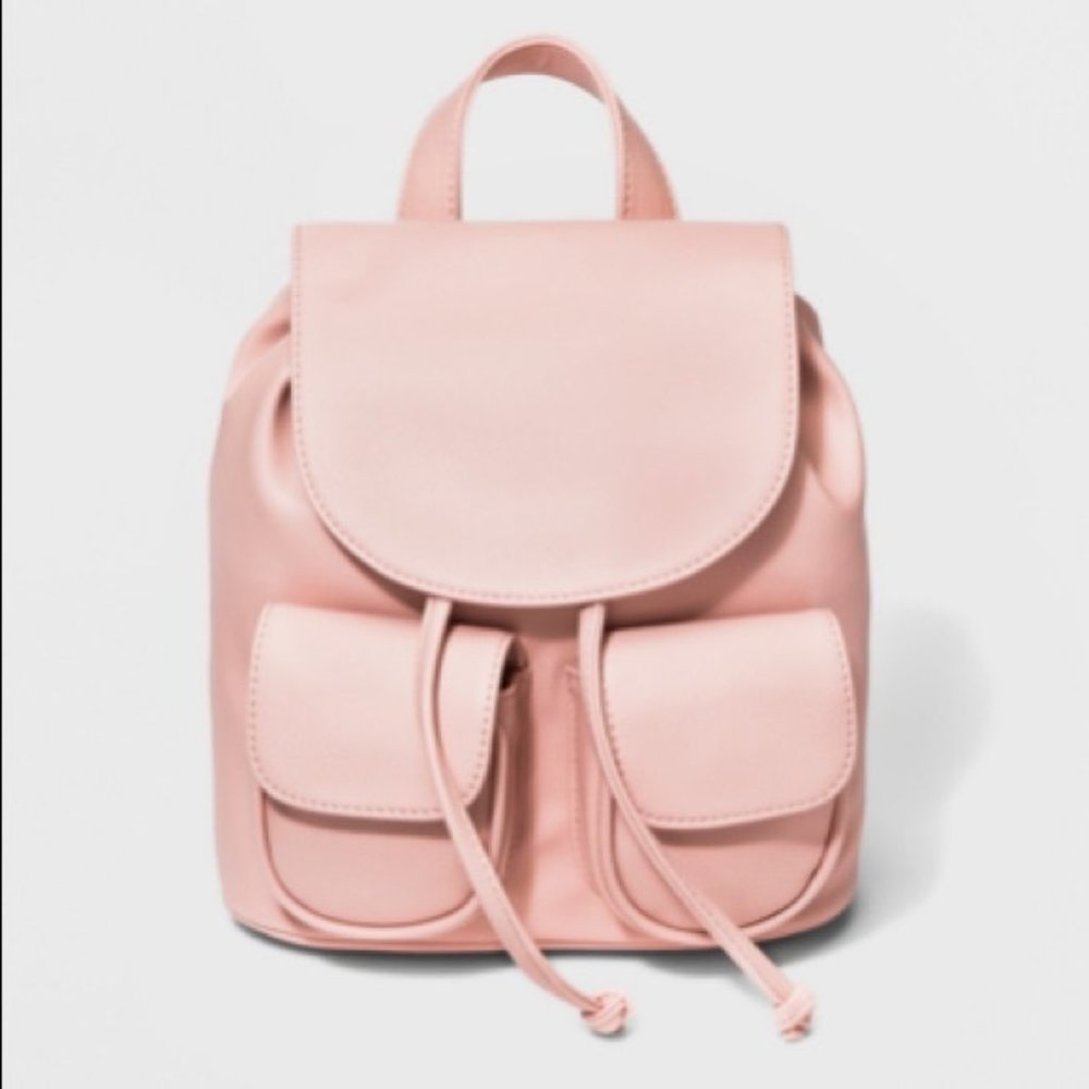 Peach Pink Drawstring Backpack